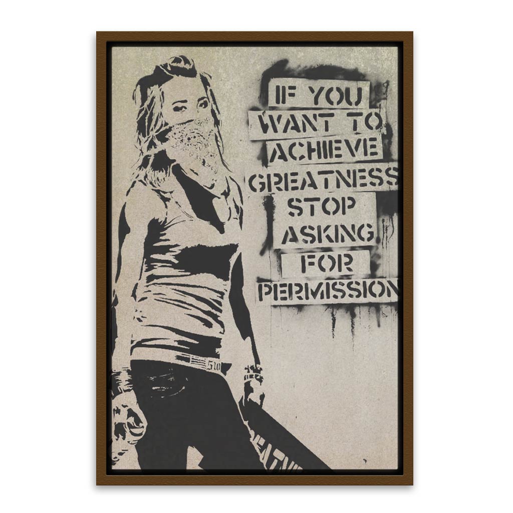 BANKSY ART 15 Brown Canvas frame acrylic canvas Frames