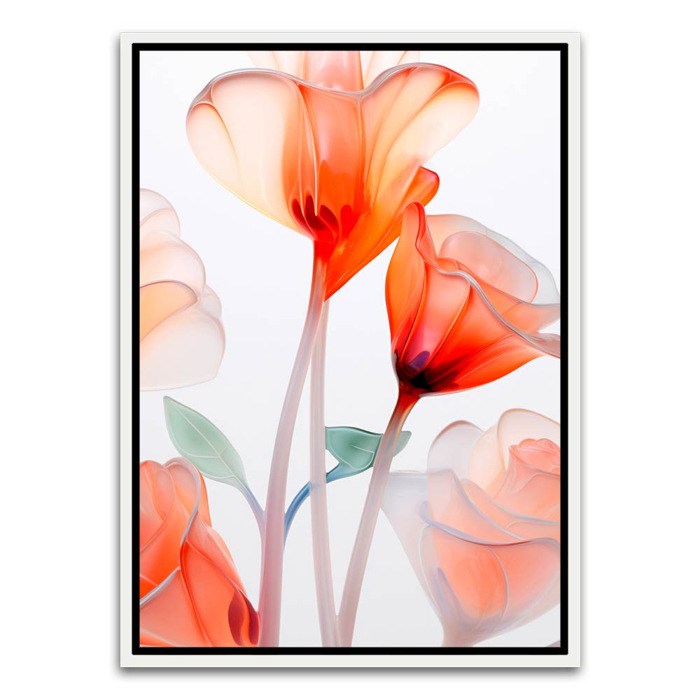 Botanical Art 8 White Canvas frame acrylic canvas Frames