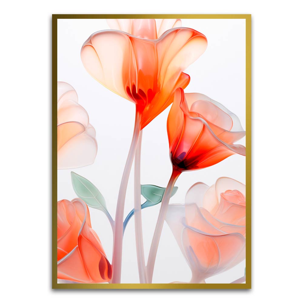 Botanical Art 8 Gold Printed frame acrylic canvas Frames