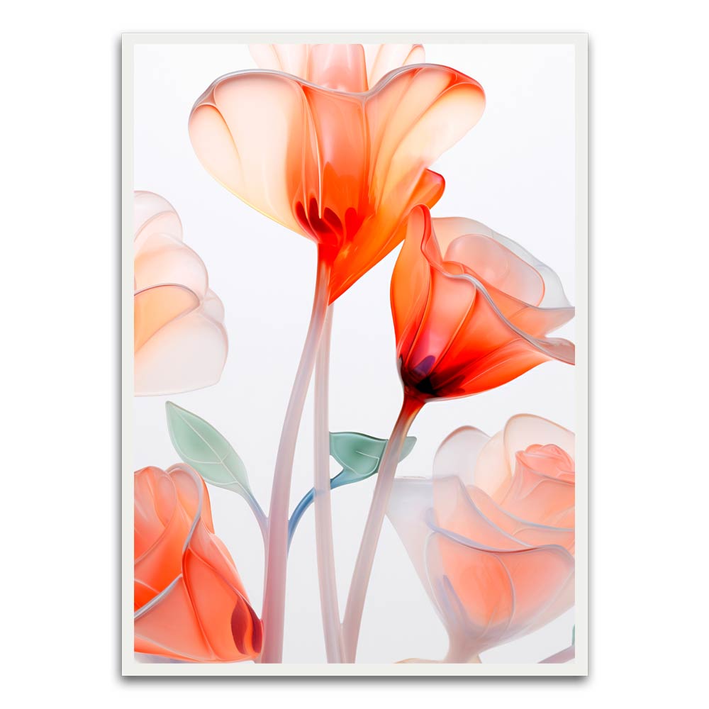 Botanical Art 8 White Printed frame acrylic canvas Frames