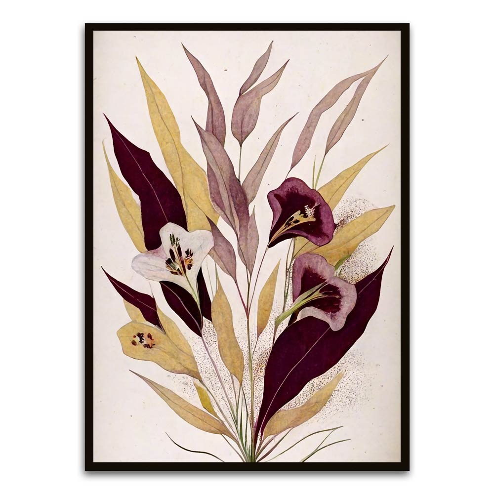 Botanical Art 10 Black Printed frame acrylic canvas Frames