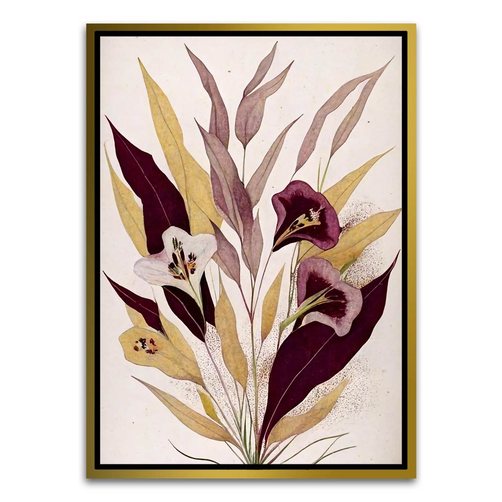 Botanical Art 10 Gold Canvas frame acrylic canvas Frames