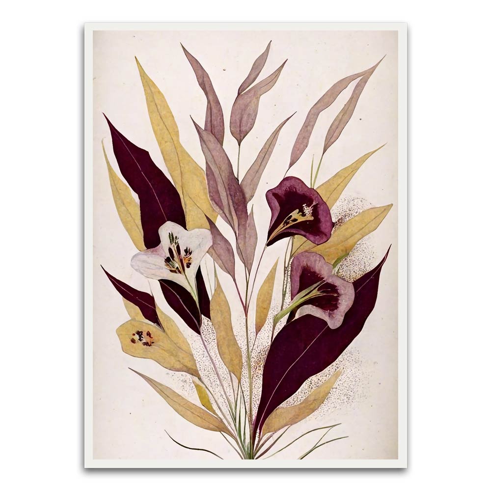 Botanical Art 10 White Printed frame acrylic canvas Frames