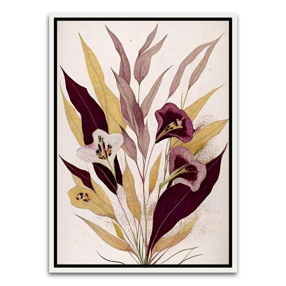 Botanical Art 10 White Canvas frame acrylic canvas Frames