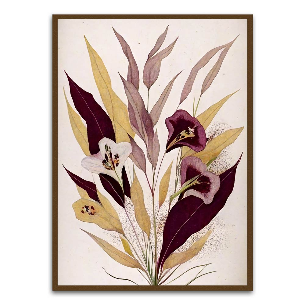 Botanical Art 10 Brown Printed frame acrylic canvas Frames