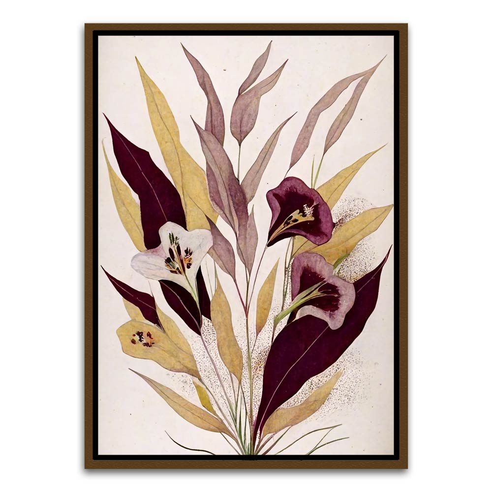 Botanical Art 10 Brown Canvas frame acrylic canvas Frames