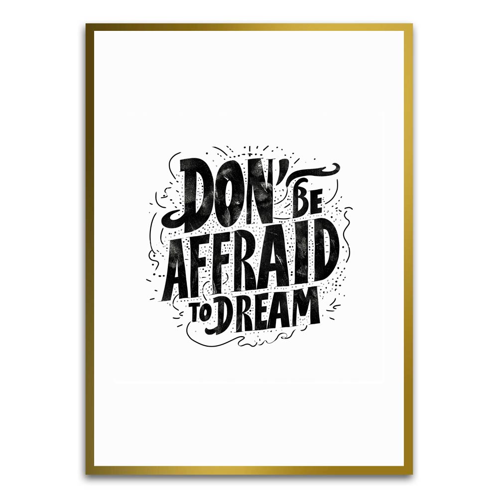 Motivation 12 Gold Printed frame acrylic canvas Frames