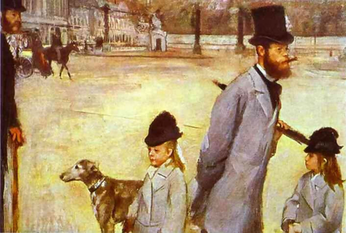 Edgar Degas Place de la Concorde Count Lepic with his Daughters