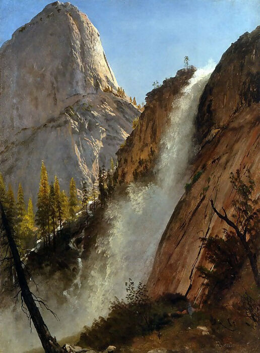 Albert Bierstadt - Yosemite Falls Yosemite Valley, Liberty County - Crest of the Mountain 50X130 Canvas