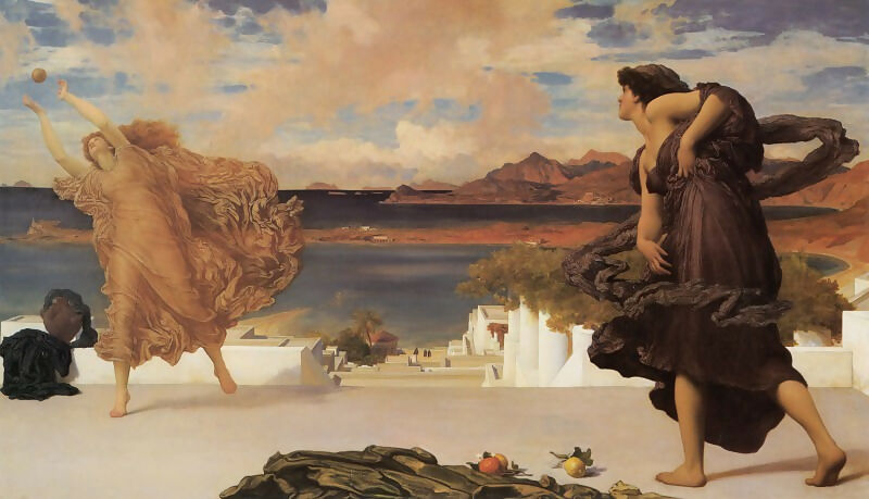 Frederic Leighton - Greek Girls Playing Ball 50X40 Canvas