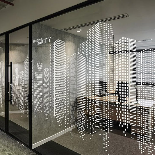 Transparent Glass Sticker Abu Dhabi – Custom Clear Glass Sticker Printing & Installation