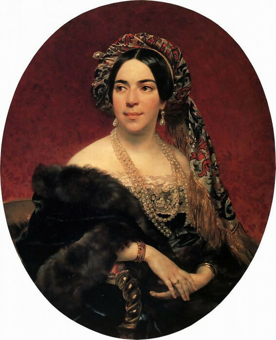 KarlPavlovichBryullov–PortraitofPrincessZ.A.Volkonskaya.Notlaterthan 50X40 Canvas