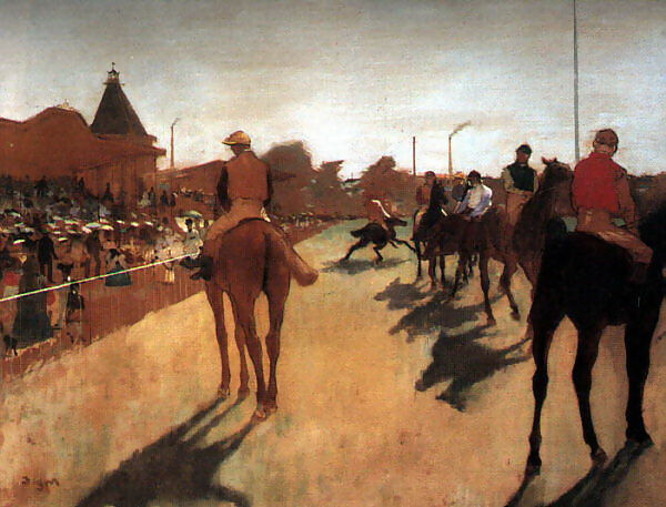 Edgar Degas - Racehorses on Display for the Public 140x187 Canvas