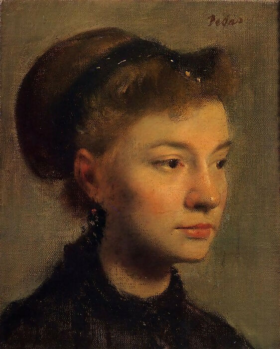 Edgar Degas - Head of a Young Woman 90x120 Canvas