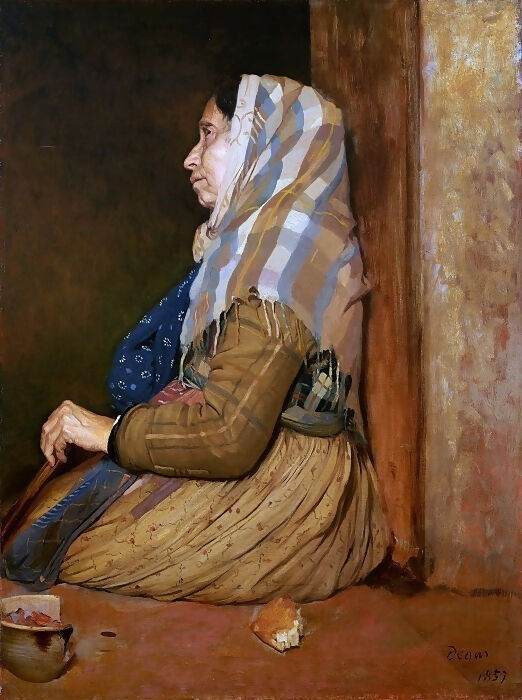 Edgar Degas - Roman Beggar Woman 140x187 Canvas