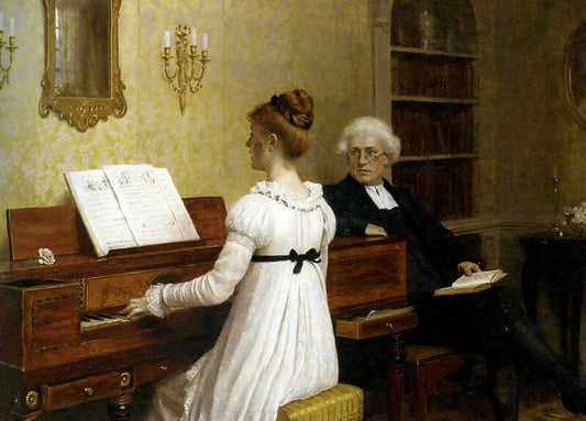 Edmund Blair Leighton – The Piano Lesson 50X40 Canvas