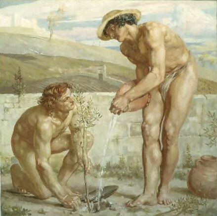 Edward John Poynter - Paul and Apollos 50X40 Canvas