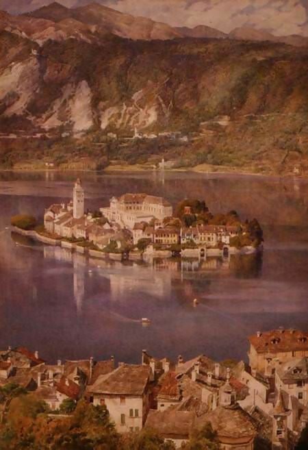 Edward John Poynter - The Island of San Giulio in Lake Orta 45x60 Canvas