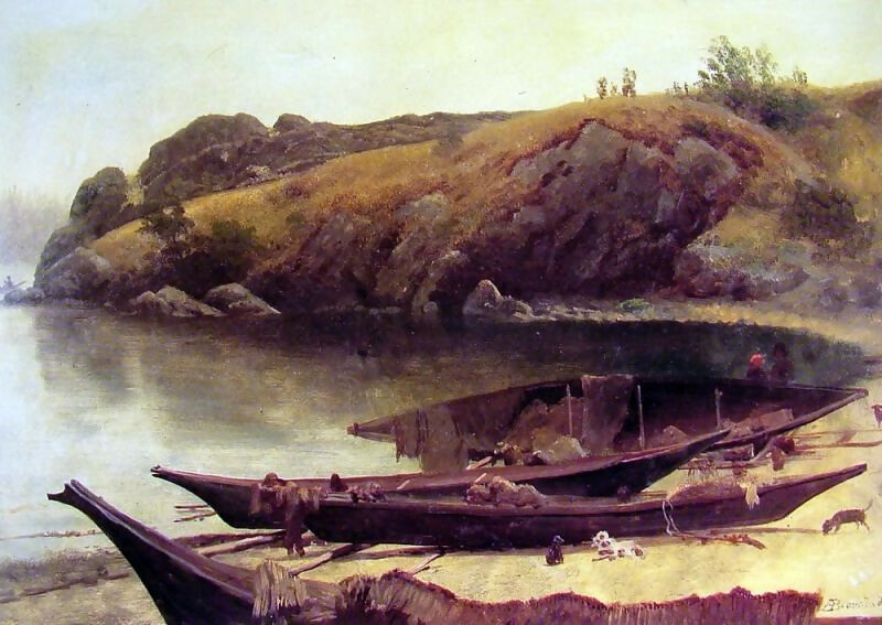 Albert Bierstadt - Kayaks 50X50 Canvas