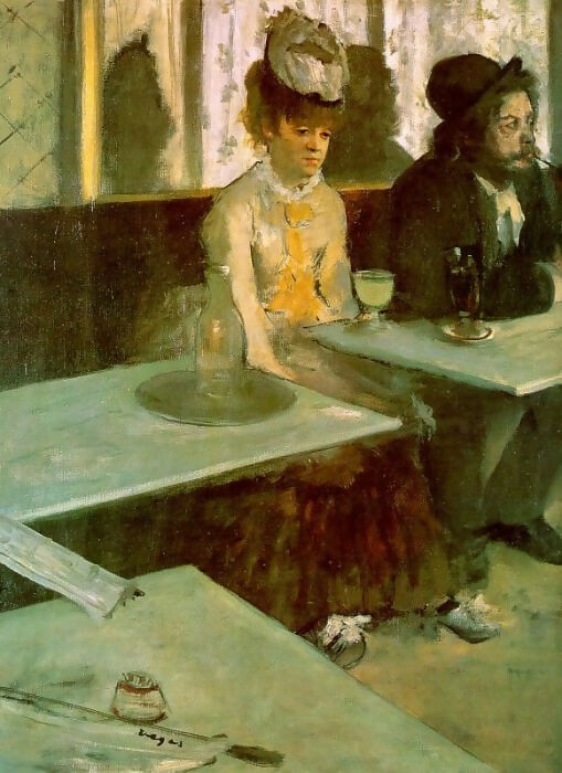 Edgar Degas - In a cafe Absinthe lovers 70x100 Canvas