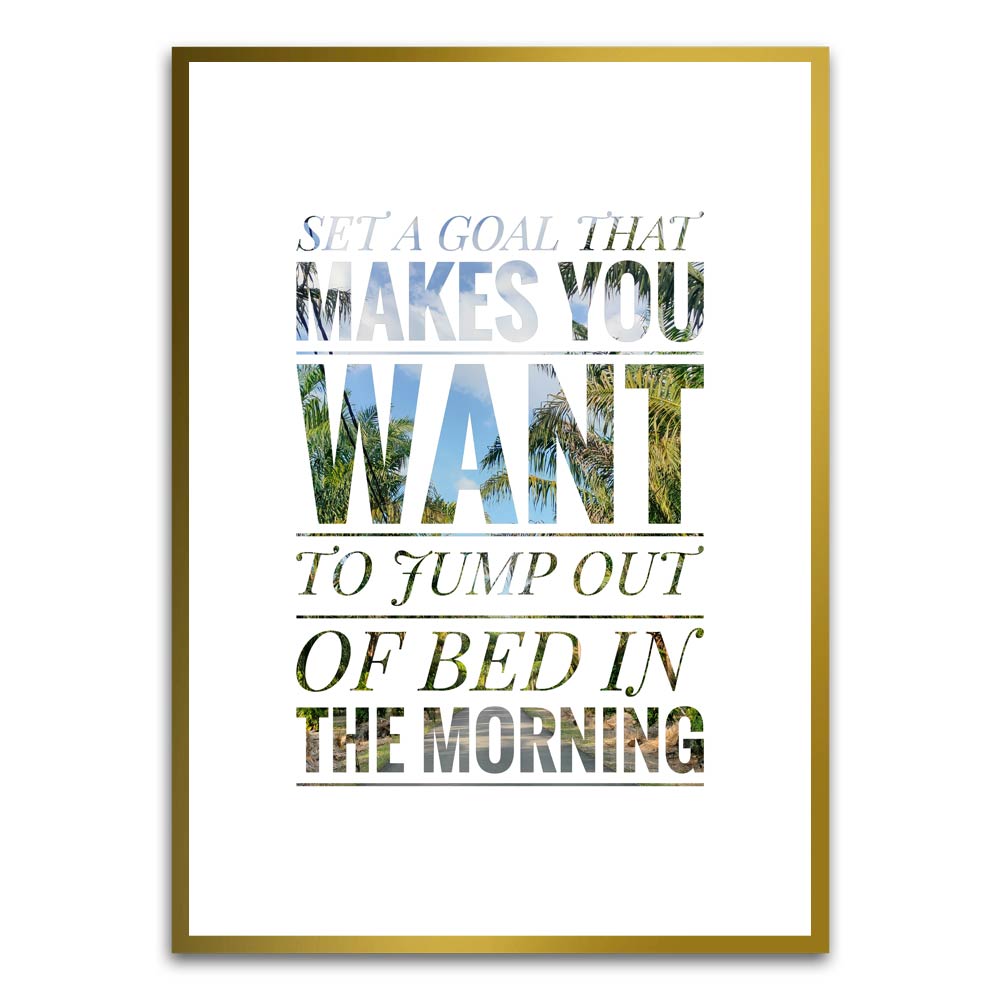 Motivation 7 Gold Printed frame acrylic canvas Frames