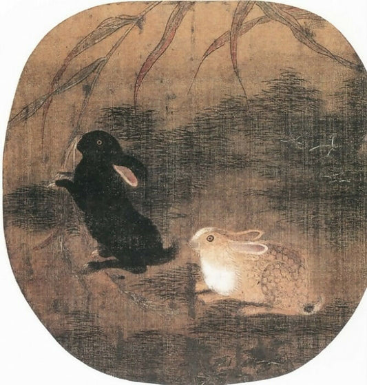 Chinese Artists of the Middle Ages (佚名 - 双兔图) – Unknown 50X40 Canvas