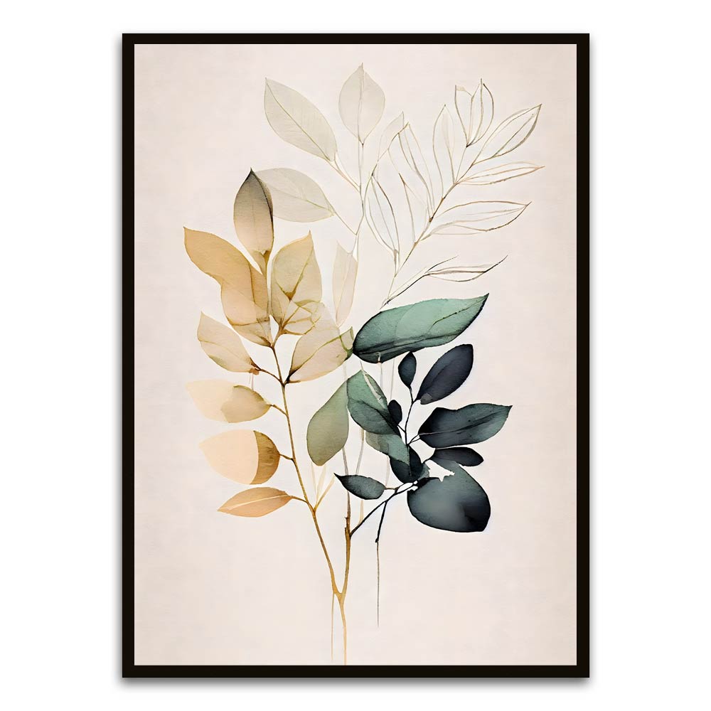 Botanical Art 13 Black Printed frame acrylic canvas Frames