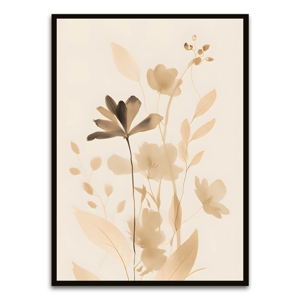 Botanical Art 14 Black Printed frame acrylic canvas Frames