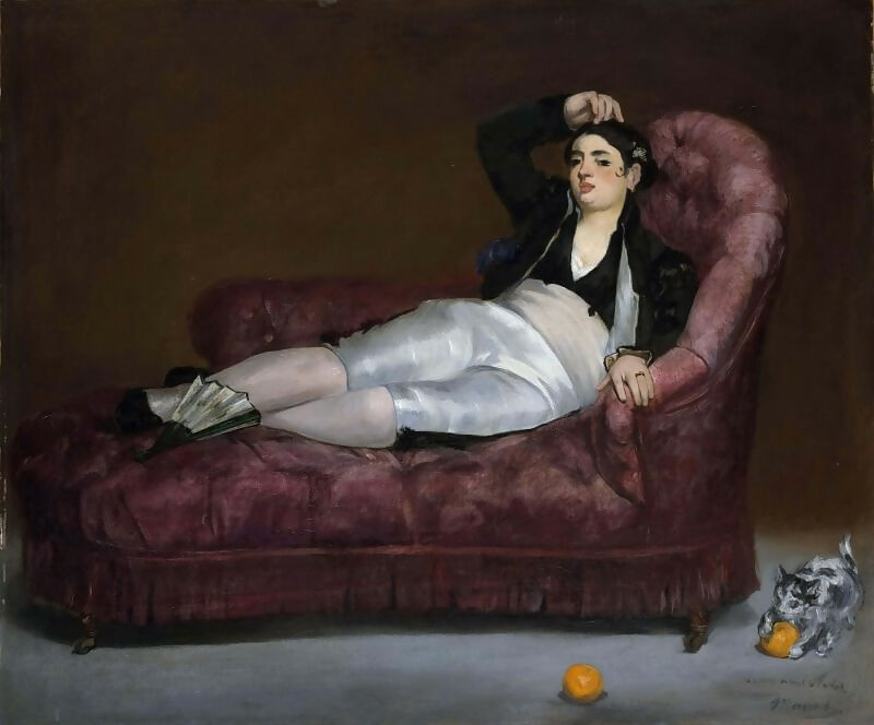 Edouard Manet - Reclining Young Woman 50X40 Canvas