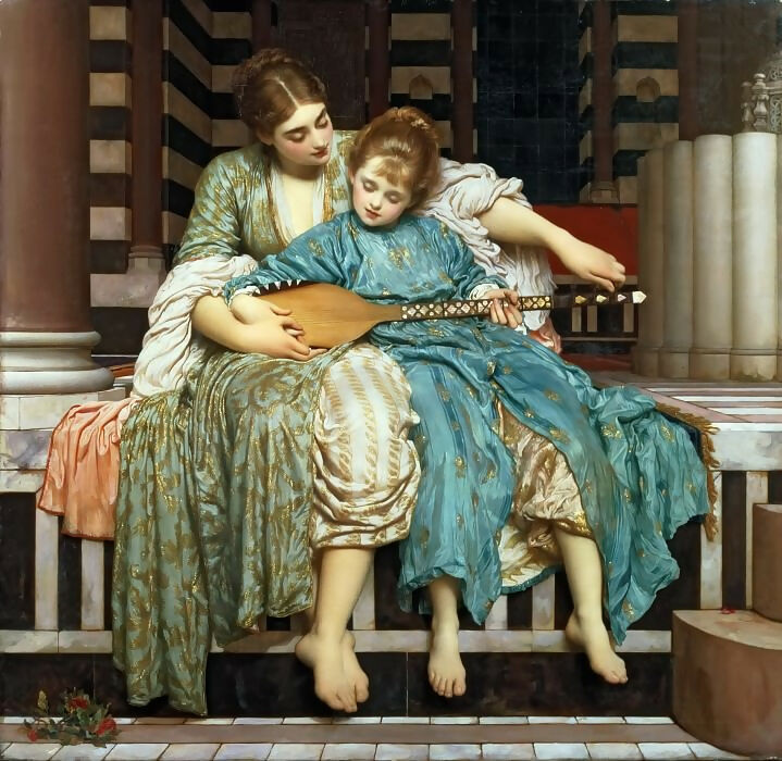 Frederic Leighton - The Music Lesson 90x120 Canvas