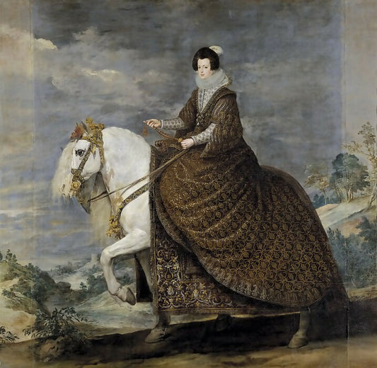 Diego Rodriguez de Silva y Velazquez – Equestrian Portrait of Queen Isabella de Bourbon 50X40 Canvas
