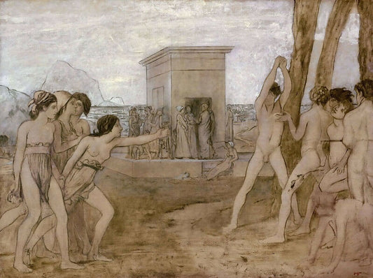 Edgar Degas Young Spartan Girls Challenging Boys
