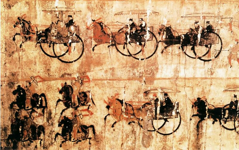 Chinese artists of the Middle Ages (佚名 - 君车出行图(部分)) – Unknown 50X40 Canvas