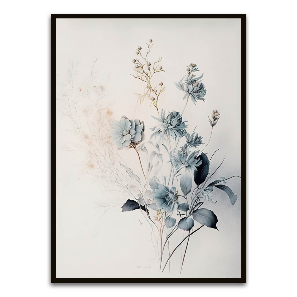 Botanical Art 15 Black Printed frame acrylic canvas Frames