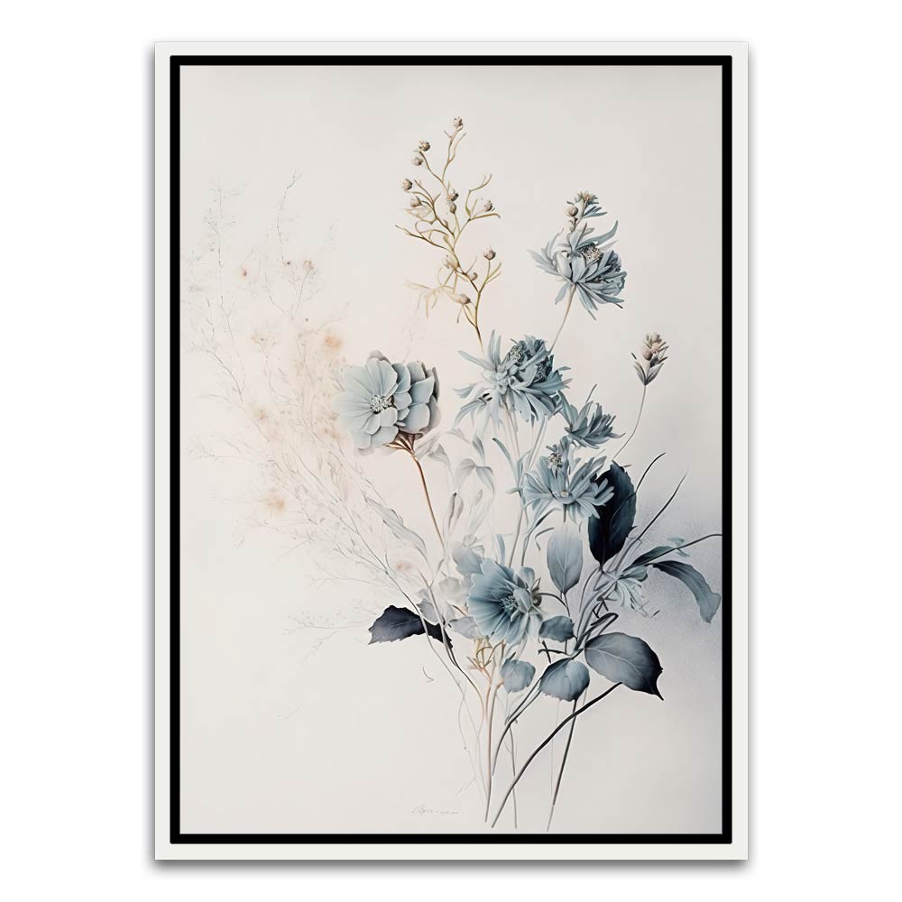 Botanical Art 15 White Canvas frame acrylic canvas Frames