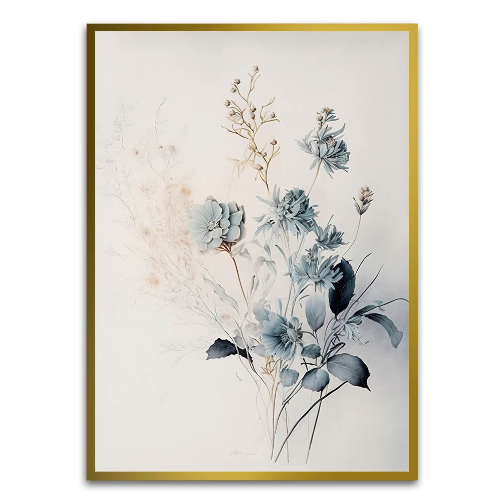 Botanical Art 15 Gold Printed frame acrylic canvas Frames