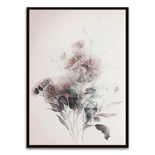 Botanical Art 16 Black Printed frame acrylic canvas Frames