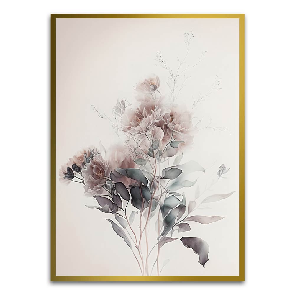 Botanical Art 16 Gold Printed frame acrylic canvas Frames