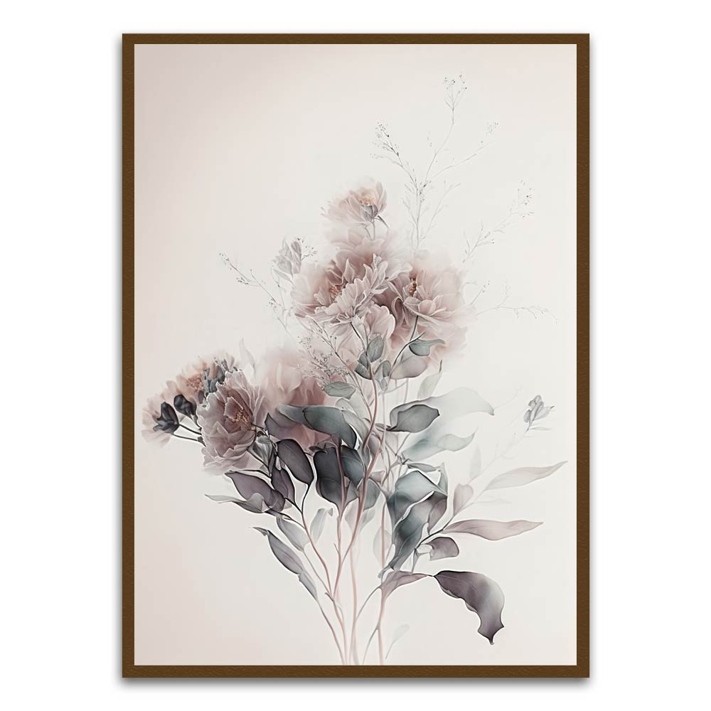 Botanical Art 16 Brown Printed frame acrylic canvas Frames