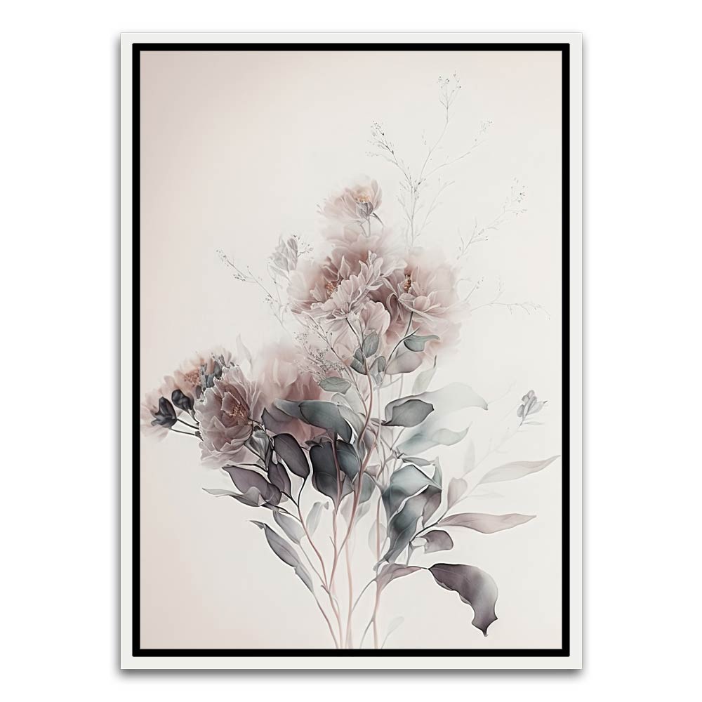 Botanical Art 16 White Canvas frame acrylic canvas Frames