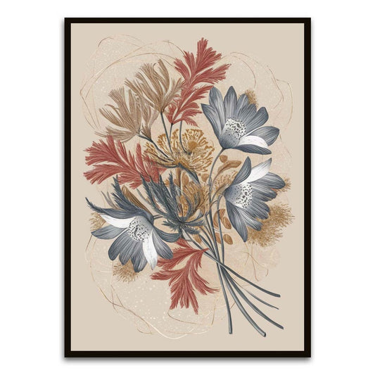 Botanical Art 17 Black Printed frame acrylic canvas Frames