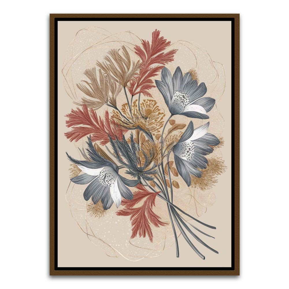 Botanical Art 17 Brown Canvas frame acrylic canvas Frames