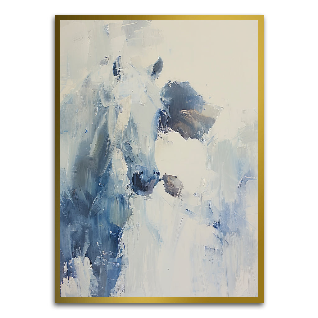 Horse Painting Gold Printed frame acrylic canvas Frames