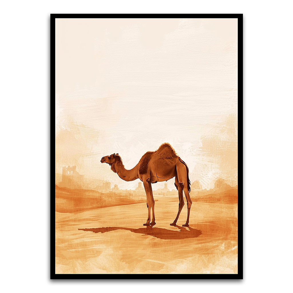 Desert camel Black Printed frame acrylic canvas Frames