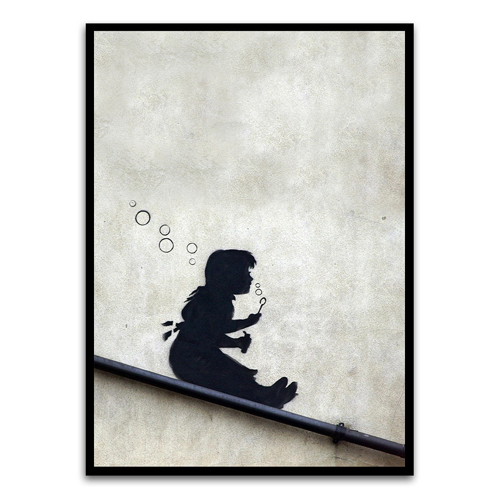 BANKSY ART 14 Black Printed frame acrylic canvas Frames