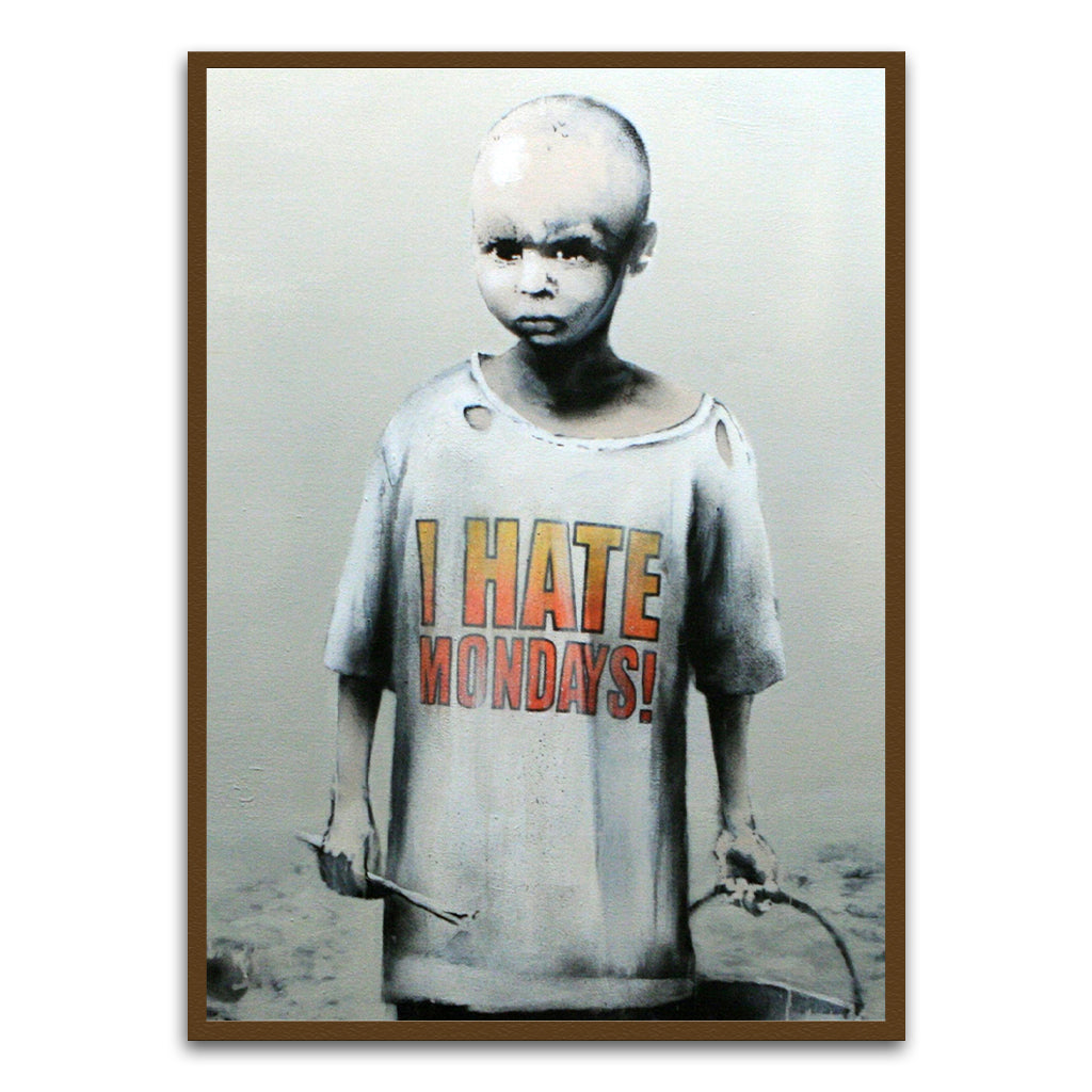 BANKSY ART 7 Brown Printed frame acrylic canvas Frames