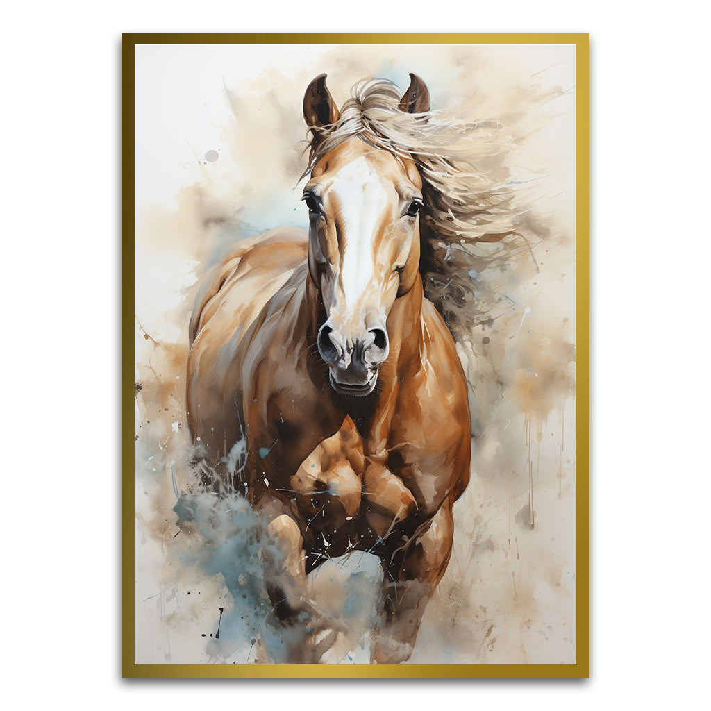 Horse Gold Printed frame acrylic canvas Frames