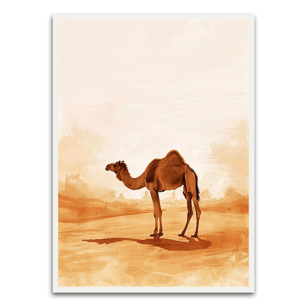 Desert camel White Printed frame acrylic canvas Frames