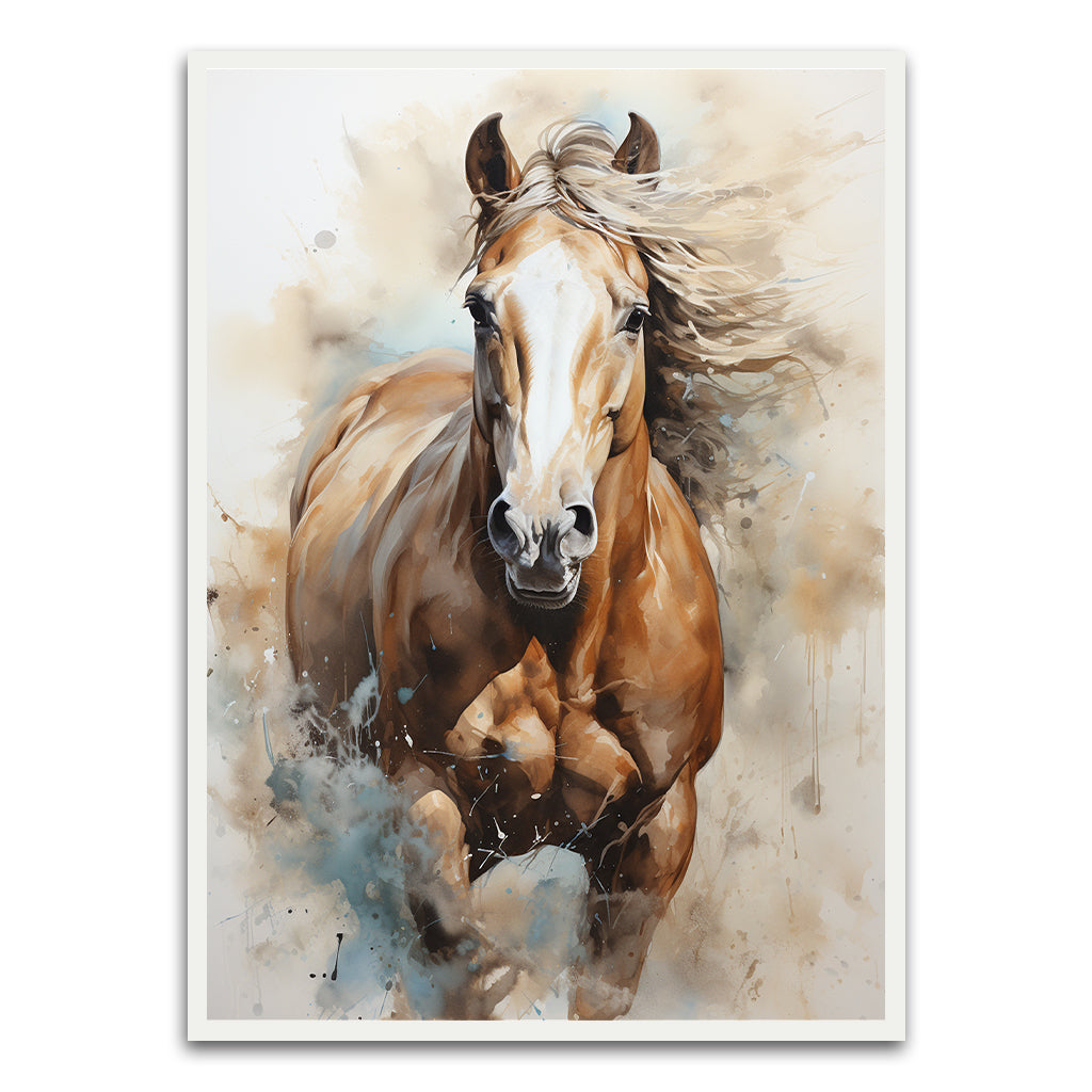 Horse White Printed frame acrylic canvas Frames