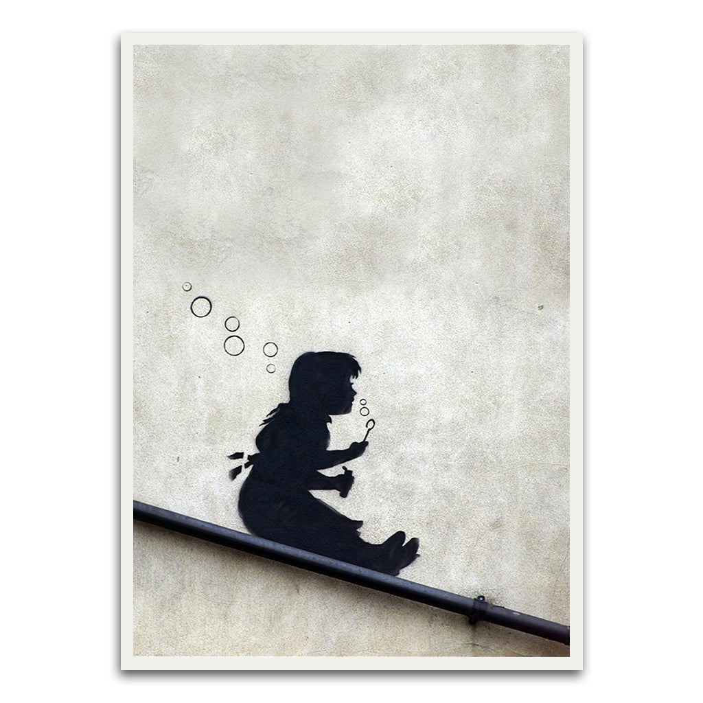 BANKSY ART 14 White Printed frame acrylic canvas Frames